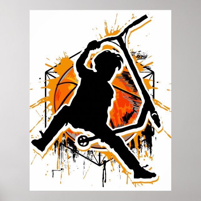 Retro Scooter - Stuntscooter - Kick Stunt Scooter Poster (Front)