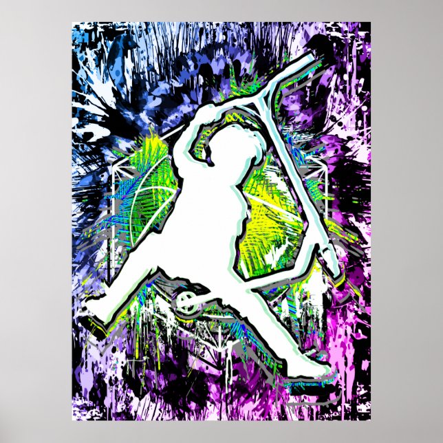 Retro Scooter - Stuntscooter - Kick Stunt Scooter Poster (Front)