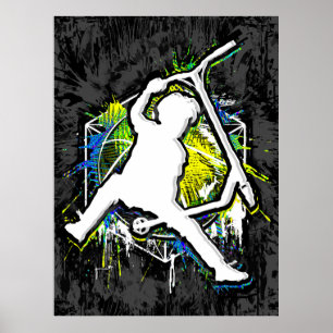 Retro Scooter - Stuntscooter - Kick Stunt Scooter Poster