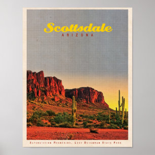 Retro Scottsdale Desert  Poster