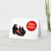 Retro Scotty Dog Christmas Card