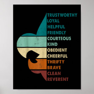 Retro Scouting Law Camp Hiking Vintage Gifts For M Poster