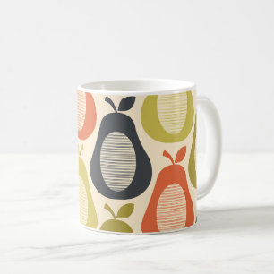 Retro Scribble Pears Pattern Coffee Mug