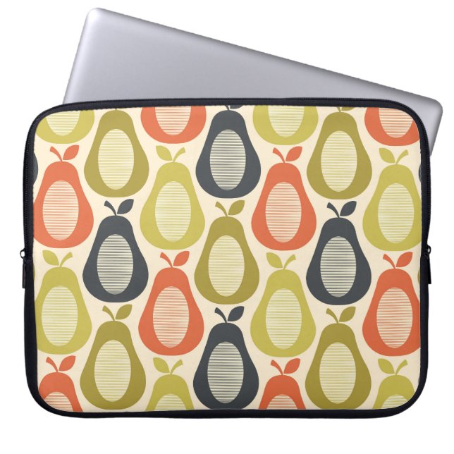 Retro Scribble Pears Pattern Laptop Sleeve (Front)