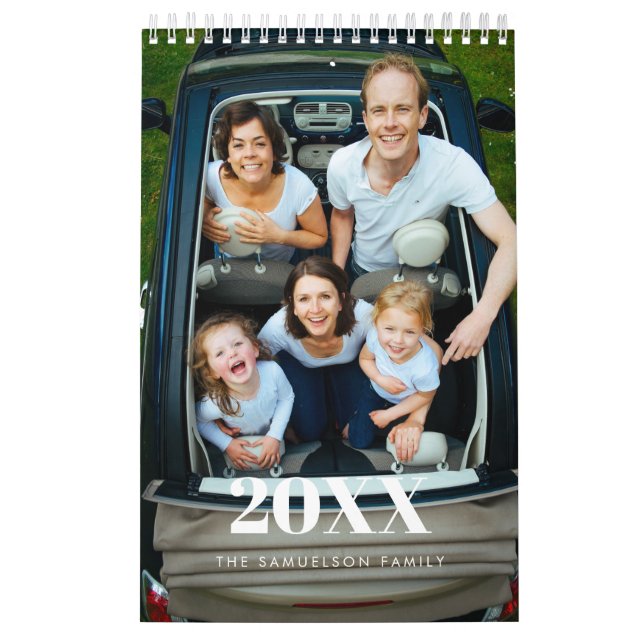 Retro script 2026 family photo calendar (Cover)