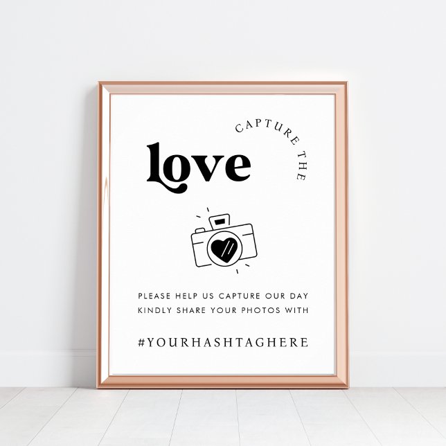 Retro Script Capture the Love Camera Wedding Sign (Creator Uploaded)