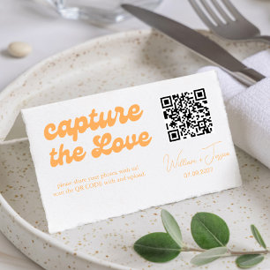 Retro Script Capture The Love QR code card