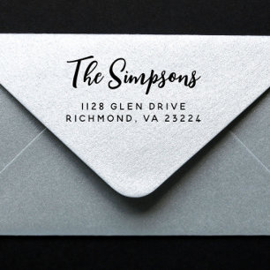 Retro Script Family Name Return Address Self-inking Stamp