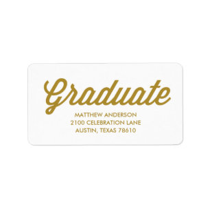 Retro Script Graduation Address Label
