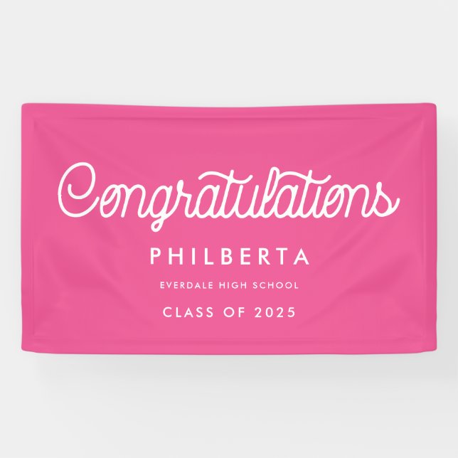 Retro script Graduation party Congratulations Banner (Horizontal)