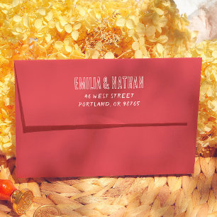 Retro Script Hand Written Wedding Return Address Envelope