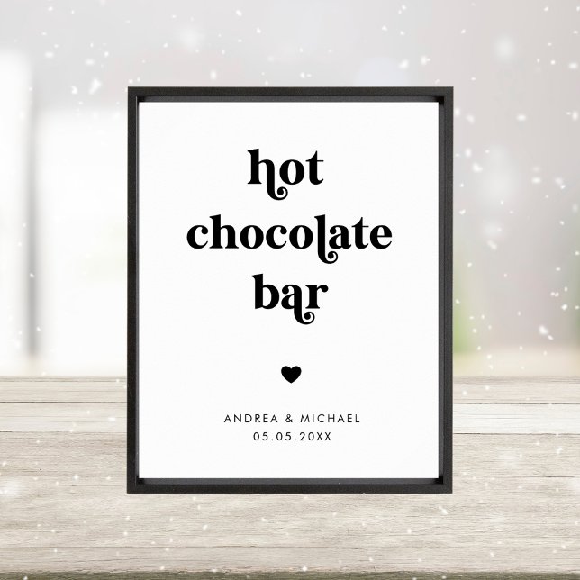 Retro Script Hot Chocolate Bar Winter Wedding Sign (Creator Uploaded)