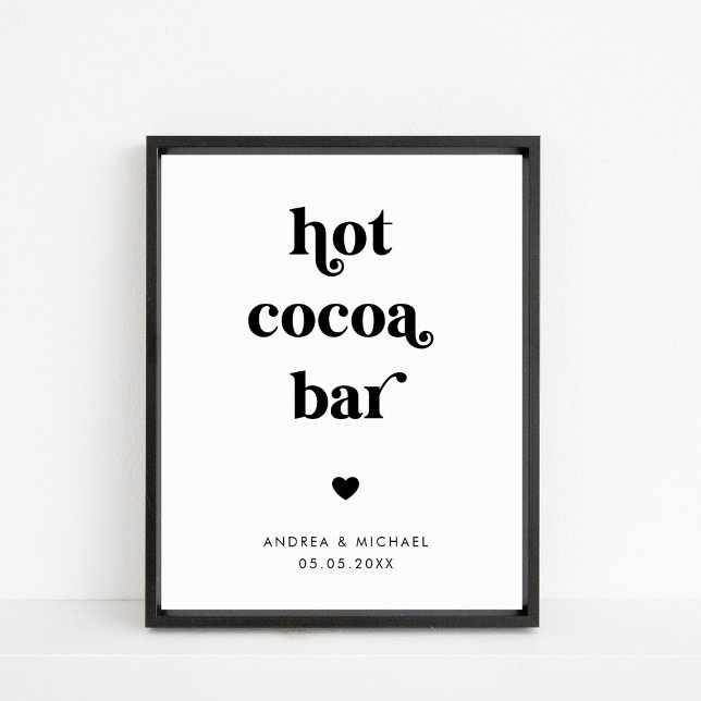 Retro Script Hot Cocoa Bar Winter Wedding Sign (Creator Uploaded)