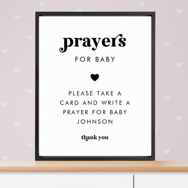 Retro Script Prayers for Baby Baby Shower Sign (Creator Uploaded)