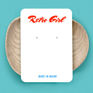  Retro Script Signature Earring Display  Business Card