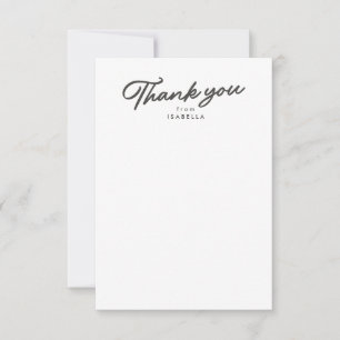 Retro script simple gray graduation thank you card
