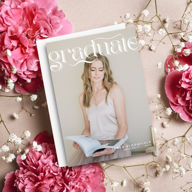 Retro Script | Two Photo Graduation Announcement (Creator Uploaded)