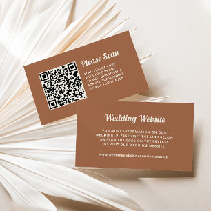 Retro Script   Wedding Website QR Code Enclosure Card