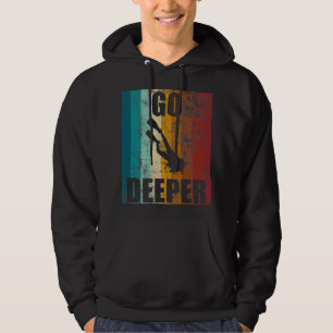 Retro Scuba Diving Go Deeper Diver Ocean Adventure Hoodie