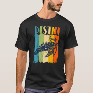 Retro Sea Turtle Destin Florida Theme Friends Fami T-Shirt