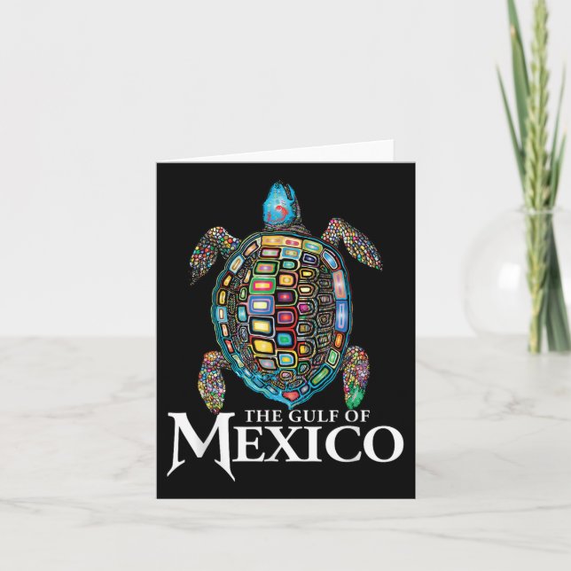 Retro Sea Turtle Gulf Of Mexico Never Forget Card (Front)