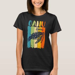 Retro Sea Turtle Oahu Hawaii Matching Friends Fam T-Shirt