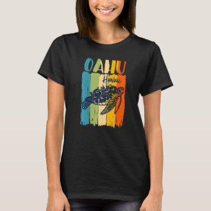 Retro Sea Turtle Oahu Hawaii Matching Friends Fami T-Shirt