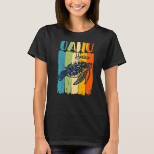 Retro Sea Turtle Oahu Hawaii Matching Friends Fami T-Shirt