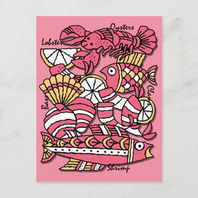 Retro Seafood Recipe Card (Front)