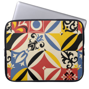Retro seamless pattern from bright simple geometri laptop sleeve