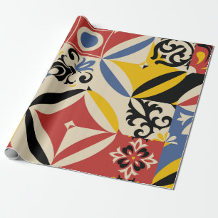 Retro seamless pattern from bright simple geometri wrapping paper