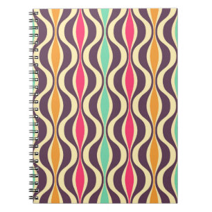Retro seamless pattern from the 50s and 60s. Seaml Notebook