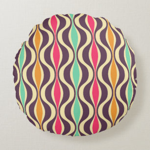 Retro seamless pattern from the 50s and 60s. Seaml Round Cushion