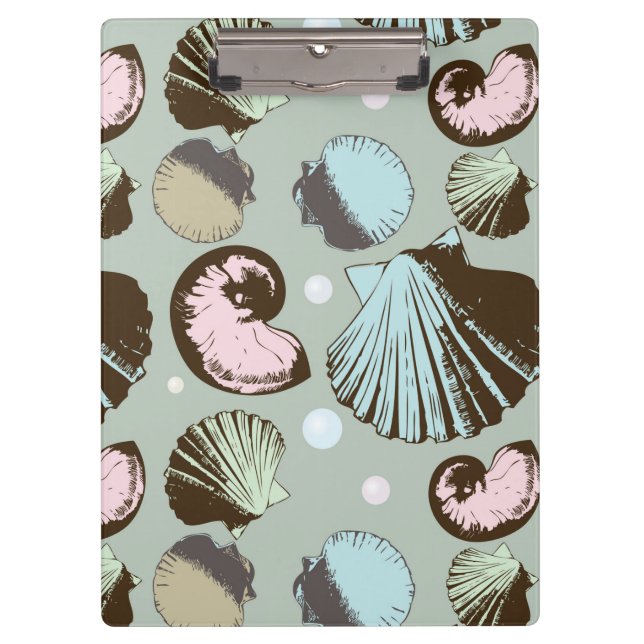 Retro Seashell Pattern Clipboard (Front)