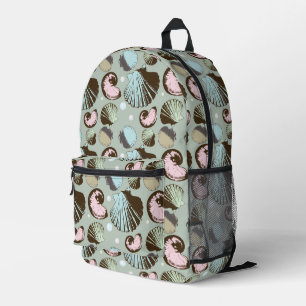 Retro Seashell Pattern Printed Backpack