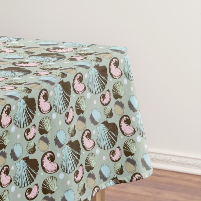 Retro Seashell Pattern Tablecloth (In Situ)