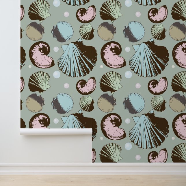 Retro Seashell Pattern Wallpaper (Application)