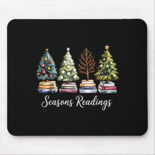 Retro Seasons Readings All Booked Christmas Book L Mouse Pad