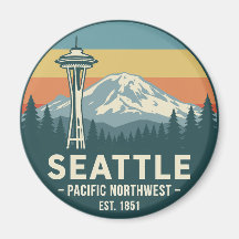 Retro Seattle Pacific Northwest Mt. Rainier