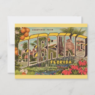 Retro Sebring Florida Postcard