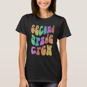 Retro Second Grade Crew Hello 2nd Gr Pink T-Shirt