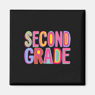 Retro Second Grade Rainbow Vibes Ck To School 2nd Magnet