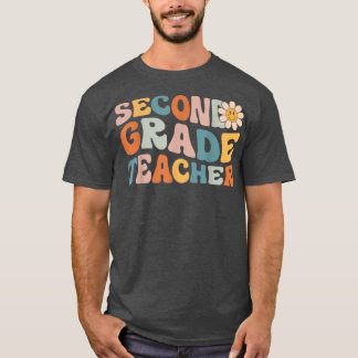 Retro Second Grade Teacher Life  Colourful 2nd Gra T-Shirt