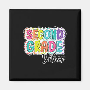 Retro Second Grade Vibes Back To School 2nd Grade Magnet
