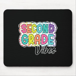 Retro Second Grade Vibes Back To School 2nd Grade Mouse Pad