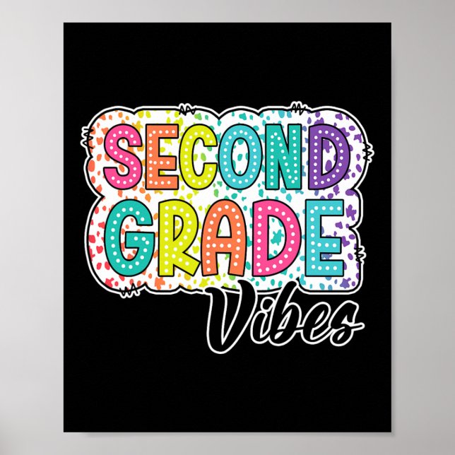 Retro Second Grade Vibes Back To School 2nd Grade  Poster (Front)