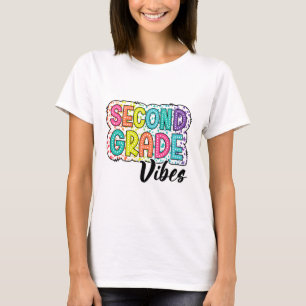 Retro Second Grade Vibes Ck To School 2nd Grade Dr T-Shirt