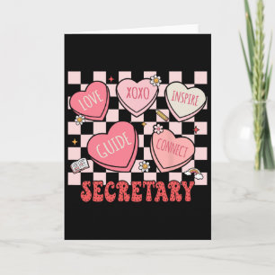 Retro Secretary Valentine Heart School Front Offic Card