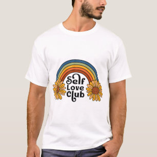 Retro Self Love Club Sunflower Rainbow Mental Heal T-Shirt