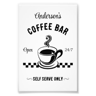 Retro Self Serve Coffee Bar Photo Print